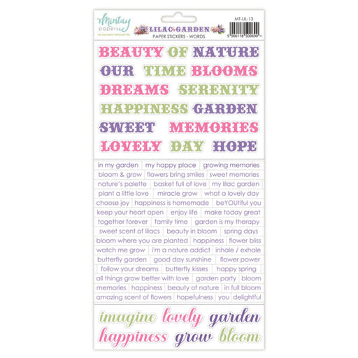 Mintay Papers Lilac Garden - Paper Stickers Words