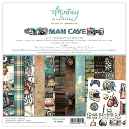 Mintay Papers Man Cave - 8x8 Paper Pad