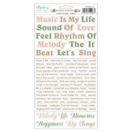 Mintay Papers Music Garden - Paper Stickers Words
