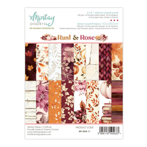 Mintay Papers Rust & Rose - 6x8 Add-On Paper Pad