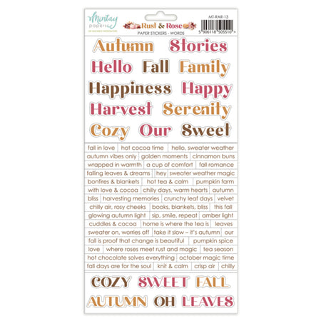 Mintay Papers Rust & Rose - Paper Stickers Words