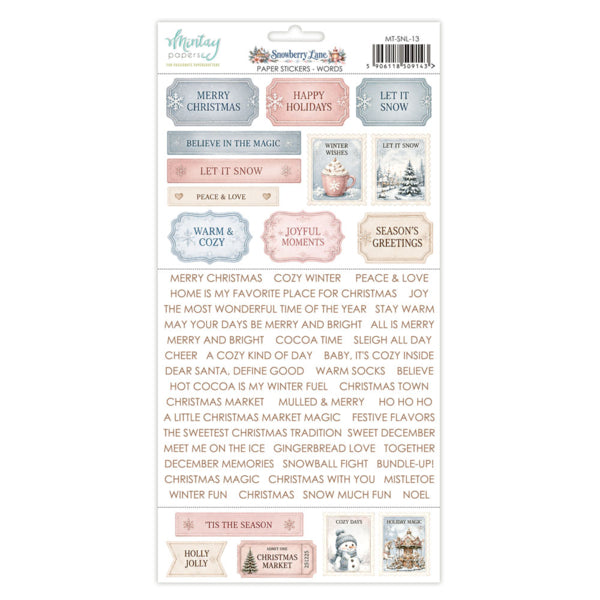 Mintay Papers Snowberry Lane - Paper Stickers Words