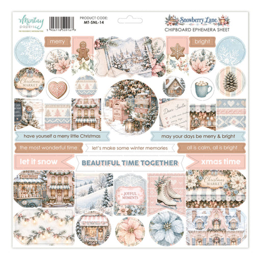 Mintay Papers Snowberry Lane - Chipboard Ephemera Sheet