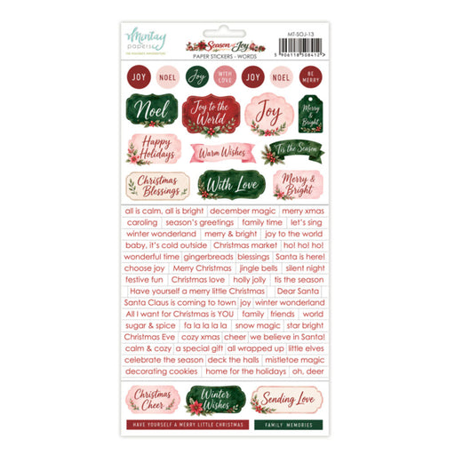 Mintay Papers Season Of Joy - Paper Stickers Words