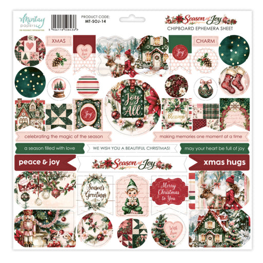 Mintay Papers Season Of Joy - Chipboard Ephemera Sheet