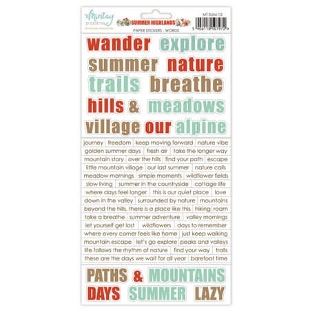 Mintay Papers Summer Highlands - Paper Stickers Words