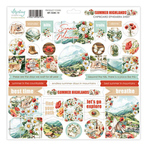 Mintay Papers Summer Highlands - Chipboard Ephemera Sheet