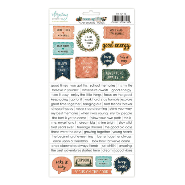 Mintay Papers Teen Spirit - Paper Stickers Words