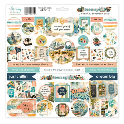 Mintay Papers Teen Spirit - Chipboard Ephemera Sheet