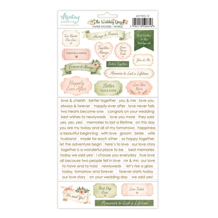 Mintay Papers The Wedding Day - Paper Stickers Words