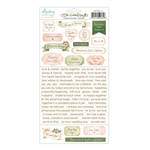 Mintay Papers The Wedding Day - Paper Stickers Words