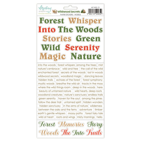 Mintay Papers Wildwood Secrets - Paper Stickers Words