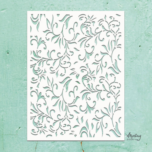 Mintay Papers 6x8 Stencil - Floral Swirls
