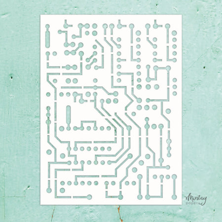 Mintay Papers 6x8 Stencil - Circuit Board