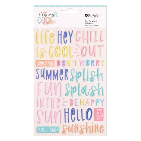 Rosie's Studio Keeping Cool - Puffy Word Stickers