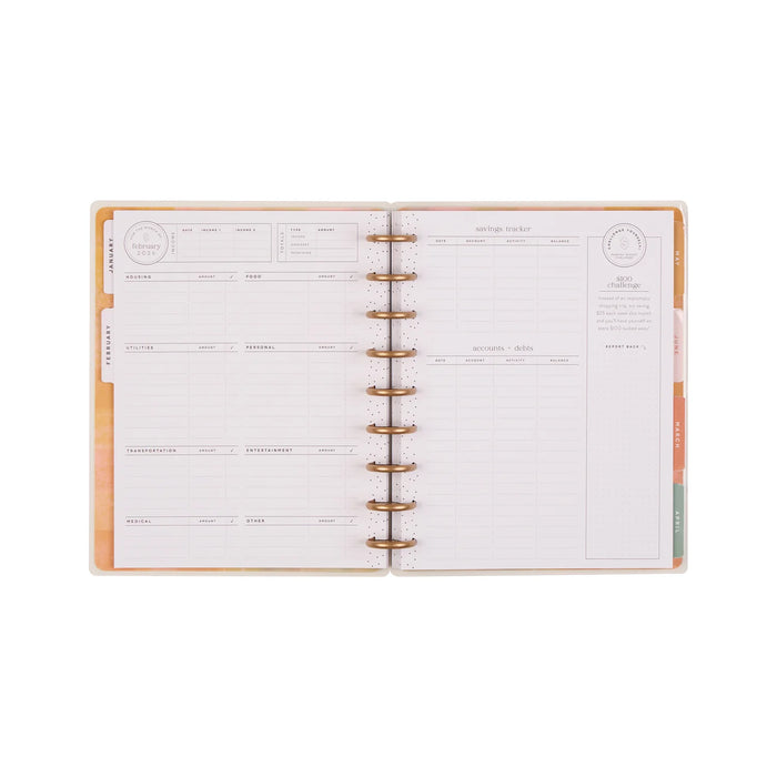 Me & My Big Ideas Happy Planner - Textured Canvas Classic 12 Month Budget Planner Jan 26 - Dec 26