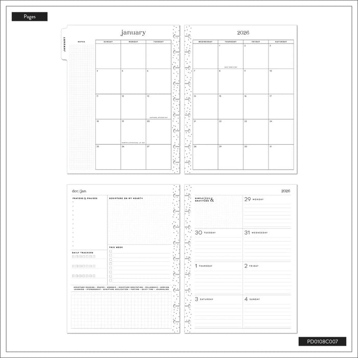 Me & My Big Ideas Happy Planner - Watercolor Grace Faith 12 Month Planner Jan 26 - Dec 26