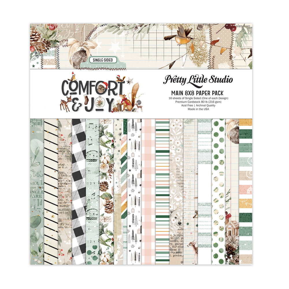 Pretty Little Studio Comfort & Joy - 8x8 Main Paper Pack (Single-Sided)