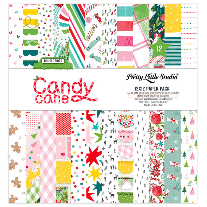 Pretty Little Studio Candy Cane - Double-Sided 12x12 Paper Pack