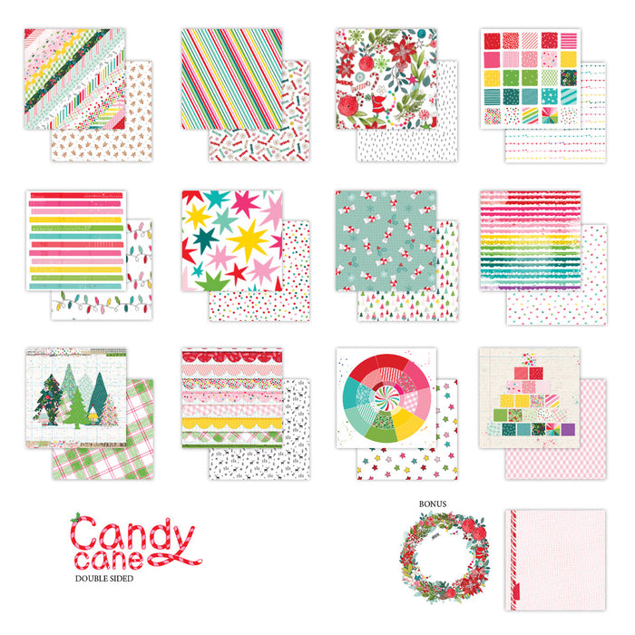 Pretty Little Studio Candy Cane - Double-Sided 12x12 Paper Pack