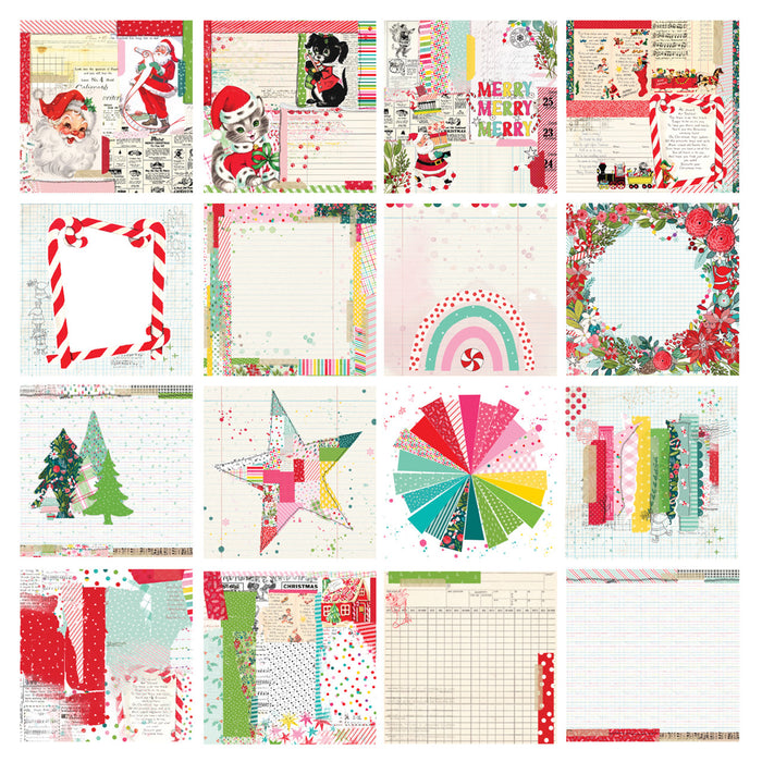Pretty Little Studio Candy Cane - Mixed Single Sided 12x12 Paper Pack