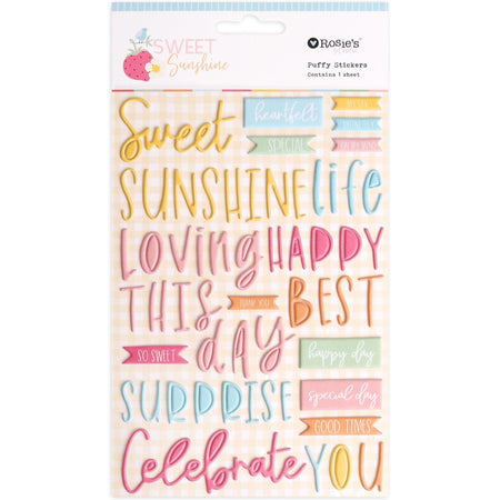 Rosie's Studio Sweet Sunshine - Puffy Phrase Stickers