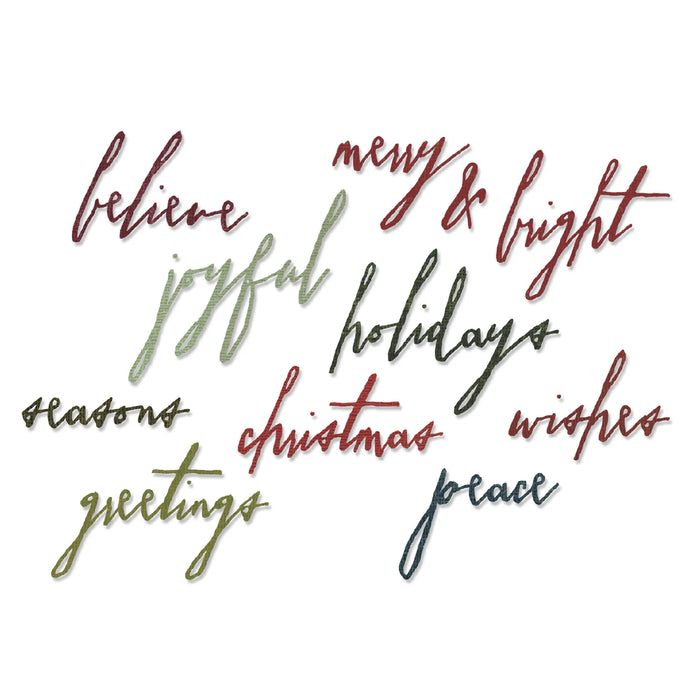 Sizzix Tim Holtz Thinlits Die Set - Classic Handwritten Holidays