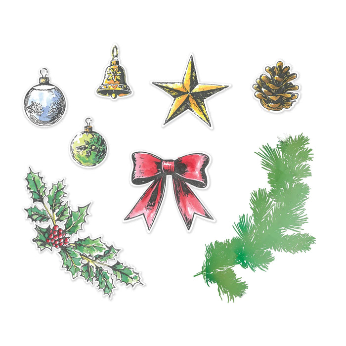 Sizzix Clear Stamp Set With Framelits by 49 & Market - Build A Wreath