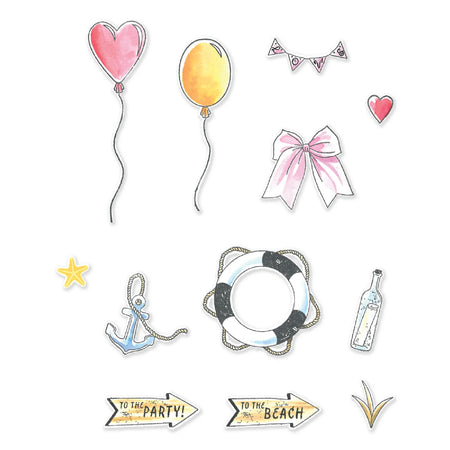 Sizzix Clear Stamp Set With Framelits by 49 & Market - Sweet Drop