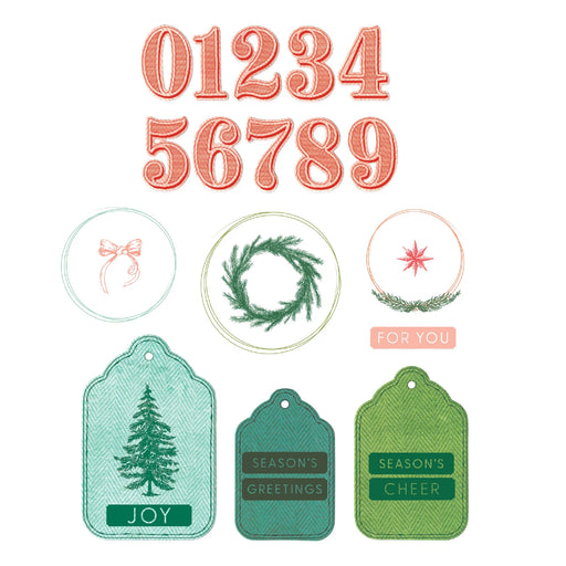 Sizzix Clear Stamp Set With Framelits by 49 & Market - Holiday Tags