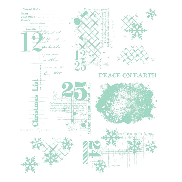 Sizzix Clear Stamps Set by 49 & Market - Holiday Textures