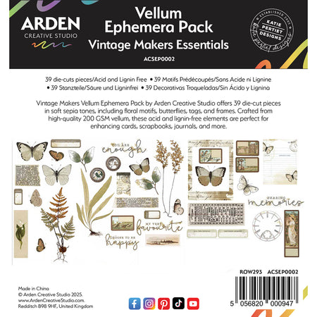 Arden Creative Studio Vintage Makers - Vellum Ephemera