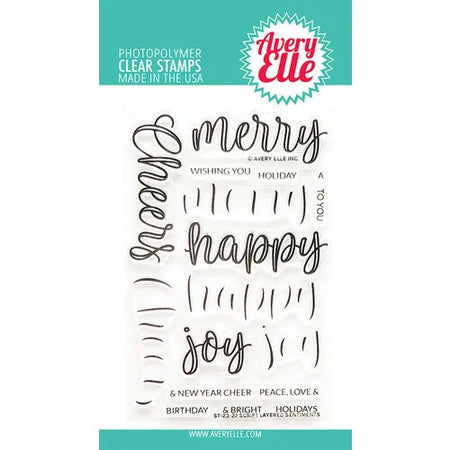 Avery Elle Clear Stamps - Script Layered Sentiments