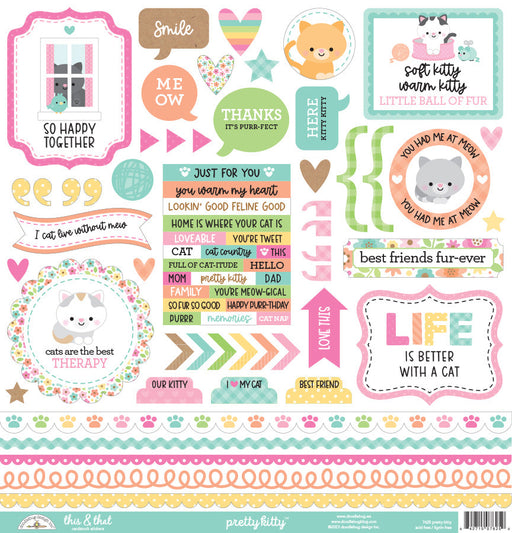 Doodlebug Design Pretty Kitty - This & That Stickers