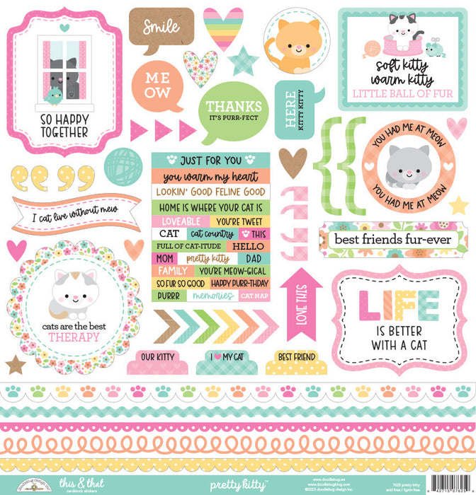 Doodlebug Design Pretty Kitty - This & That Stickers
