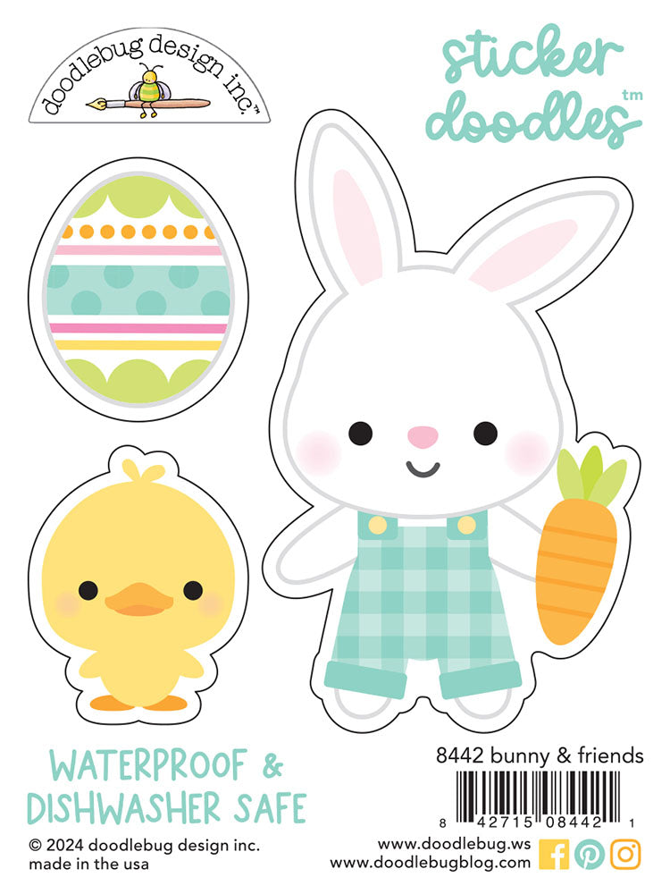 Doodlebug Design Bunny Hop - Bunny & Friends Cardstock Sticker Doodle