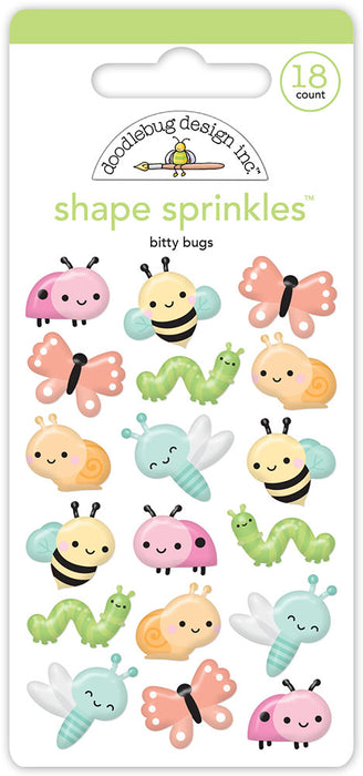 Doodlebug Design Butterfly Kisses - Bitty Bugs Shape Sprinkles