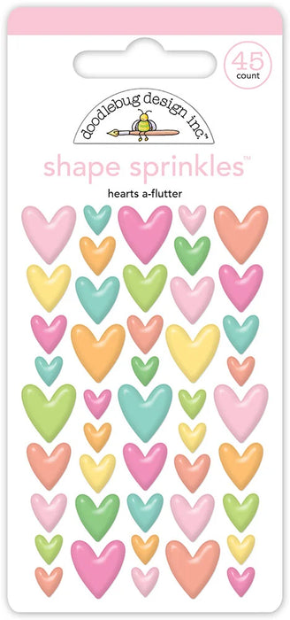 Doodlebug Design Butterfly Kisses - Hearts A Flutter Shape Sprinkles