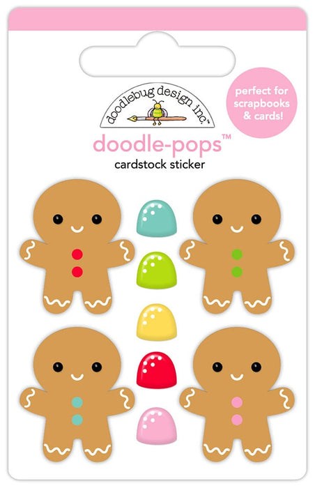 Doodlebug Design Oh What Fun! - Jolly Gingers Doodle-Pops Dimensional Sticker
