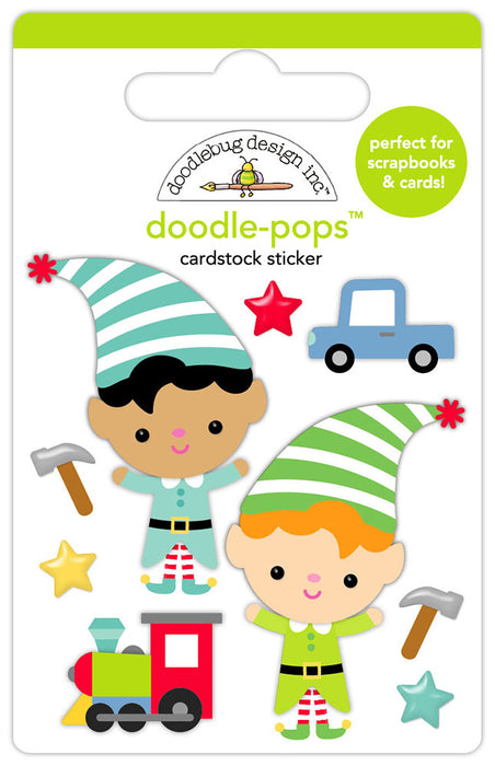 Doodlebug Design Oh What Fun! - Santa's Elves Doodle-Pops Dimensional Sticker