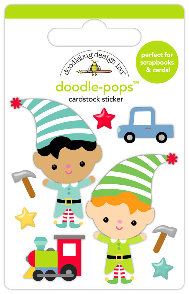 Doodlebug Design Oh What Fun! - Santa's Elves Doodle-Pops Dimensional Sticker