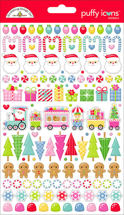 Doodlebug Design Oh What Fun! - Puffy Icon Stickers