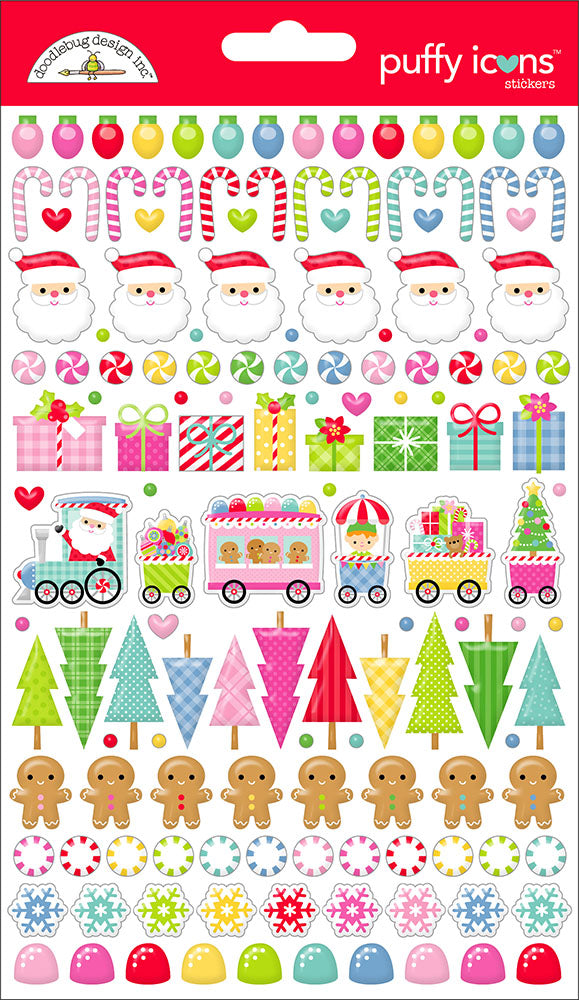 Doodlebug Design Oh What Fun! - Puffy Icon Stickers