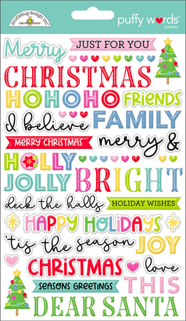 Doodlebug Design Oh What Fun! - Puffy Word Stickers
