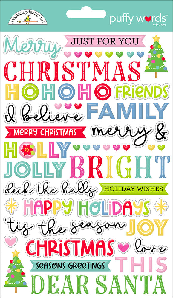Doodlebug Design Oh What Fun! - Puffy Word Stickers