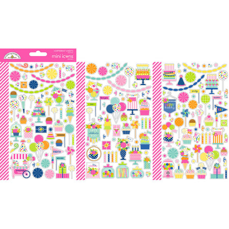 Doodlebug Design Cupcakes & Candles - Mini Icon Stickers