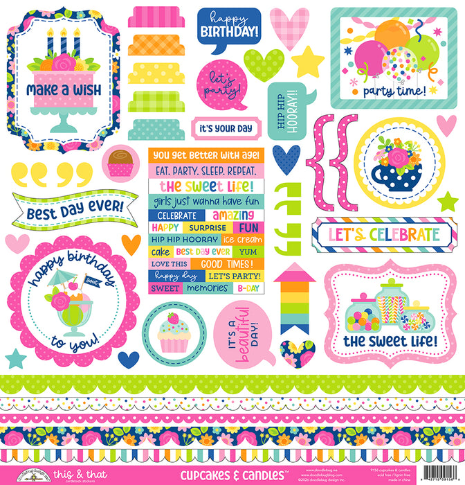 Doodlebug Design Cupcakes & Candles - This & That Stickers