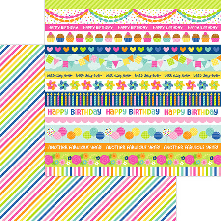 Doodlebug Design Cupcakes & Candles - Stripes Of Streamers