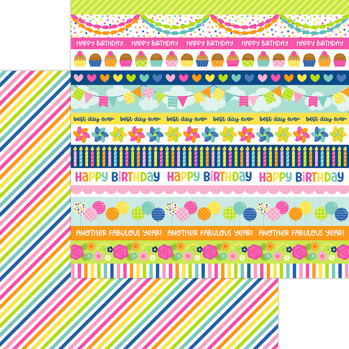 Doodlebug Design Cupcakes & Candles - Stripes Of Streamers