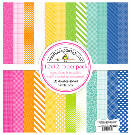 Doodlebug Design Cupcakes & Candles - Petite Prints 12x12 Paper Pack